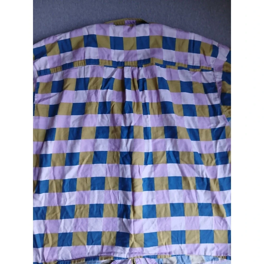 Anthropologie Pajama Set Medium Pants Tiger Checkered Comfort Lounge Sleep - Picture 15 of 16